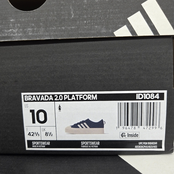 New adidas Bravada 2.0 Platform Preloved Ink Wonder White Women's Shoes Size 10 - Picture 8 of 8